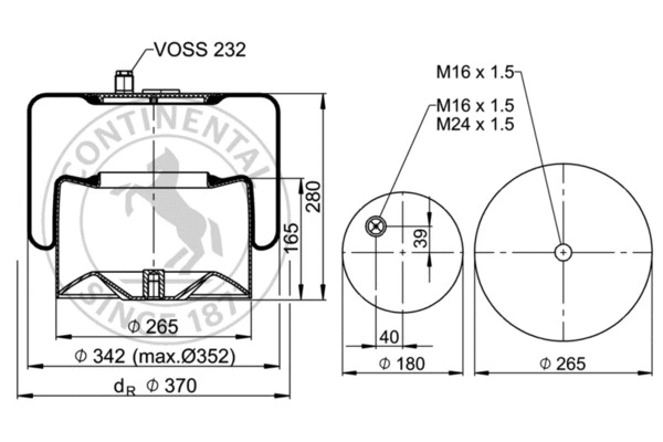 Bellow, air suspension (4183 N P25)