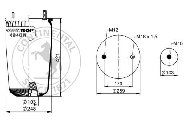 Bellow, air suspension (4940 N P02)