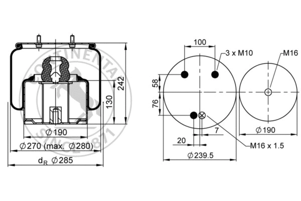 Bellow, air suspension (887 N P04)