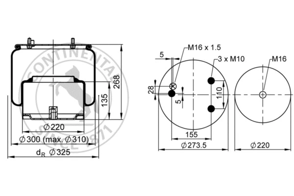 Bellow, air suspension (836 M K11)