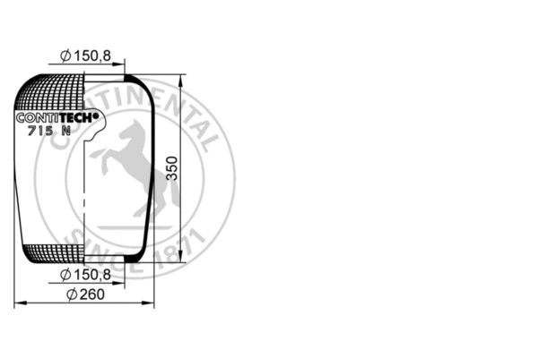 Bellow, air suspension (715 N)
