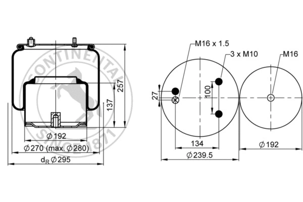 Bellow, air suspension (887 M K1)