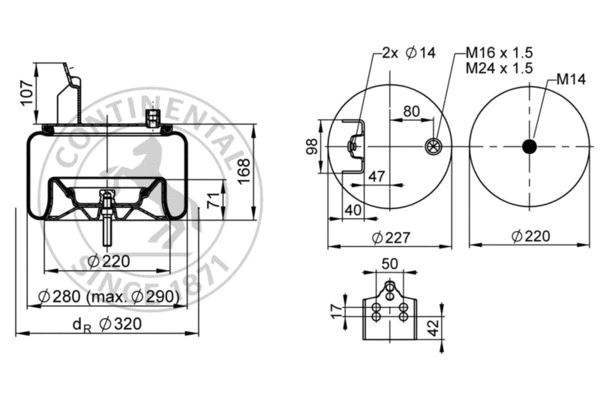 Bellow, air suspension (6614 N P01)