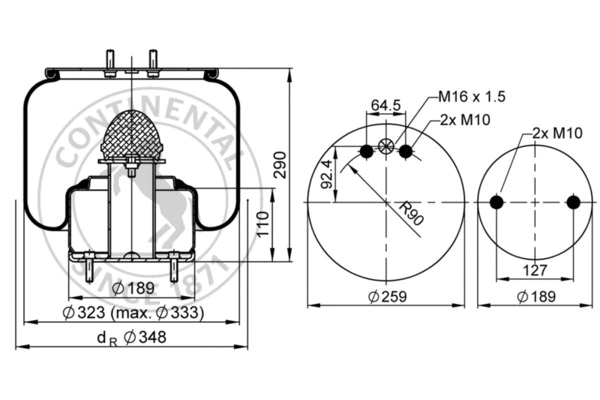 Bellow, air suspension (6602 N P02)
