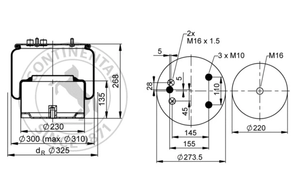 Bellow, air suspension (836 M2 K1)