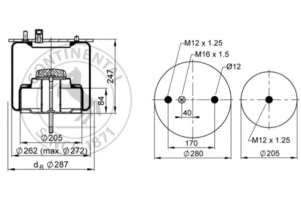 Bellow, air suspension (884 N P04)