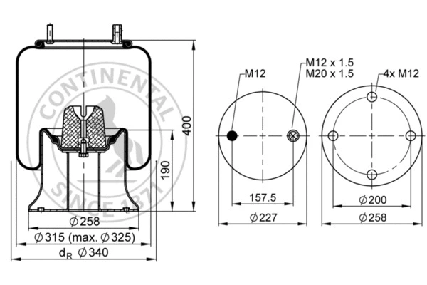 Bellow, air suspension (4159 N P03)