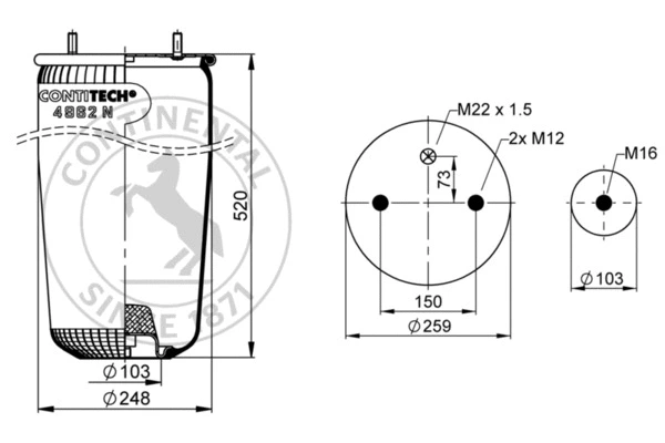 Bellow, air suspension (4962 N P02)