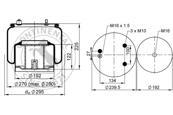 Bellow, air suspension (887 M K2)