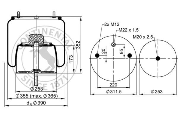 Bellow, air suspension (725 N P02)