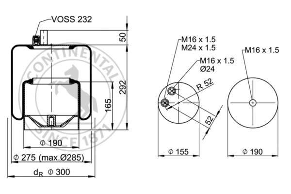 Bellow, air suspension (4390 N P23)