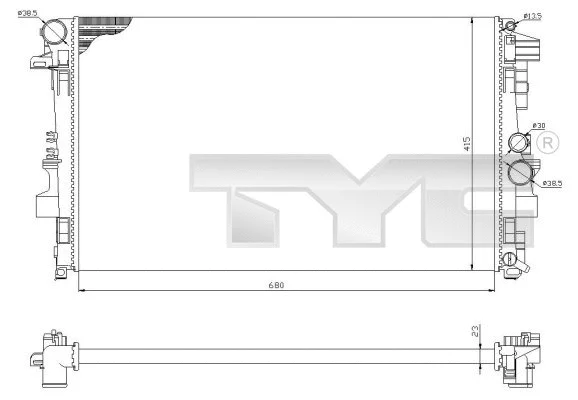 Radiator, engine cooling (721-0011)