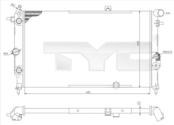 Radiator, engine cooling (725-0001-R)