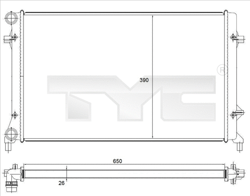 Radiator, engine cooling (702-0023)