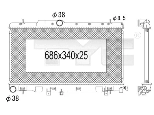 Radiator, engine cooling (734-1005)