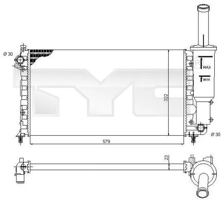 Radiator, engine cooling (709-0013)
