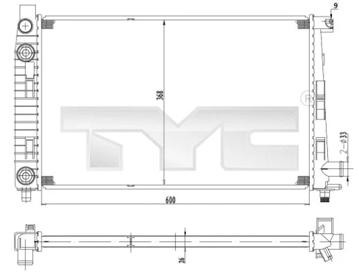 Radiator, engine cooling (721-0012)