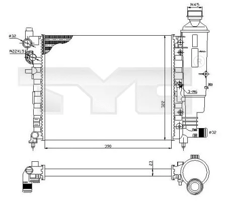 Radiator, engine cooling (705-0032)