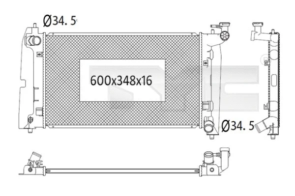 Radiator, engine cooling (736-1020)