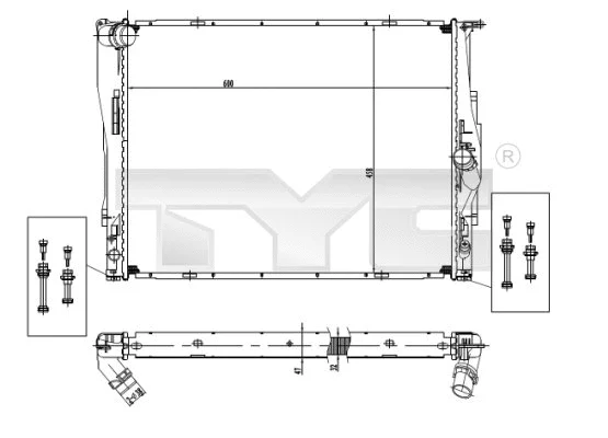 Radiator, engine cooling (703-0004)
