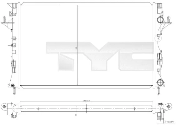Radiator, engine cooling (728-0049)