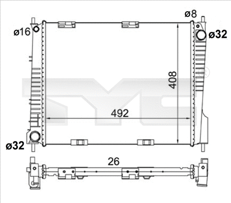 Radiator, engine cooling (728-0058)