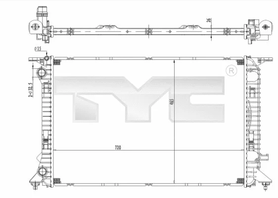 Radiator, engine cooling (702-0036)