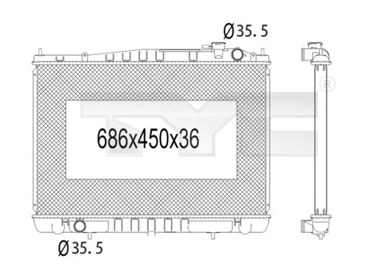Radiator, engine cooling (724-1011)