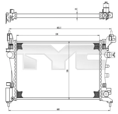Radiator, engine cooling (725-0035)