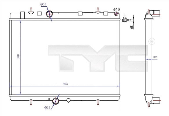 Radiator, engine cooling (726-0020-R)