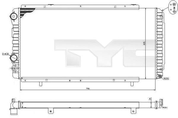 Radiator, engine cooling (709-0014-R)