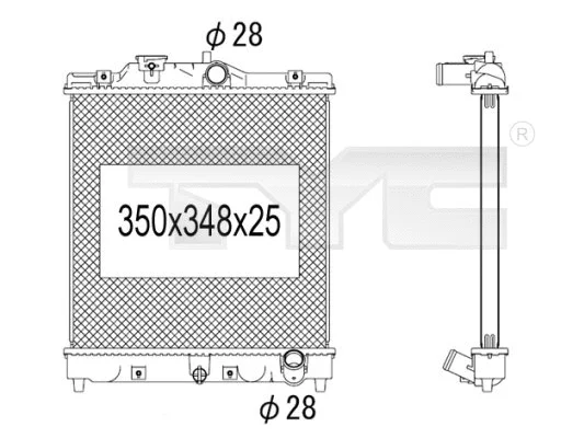 Radiator, engine cooling (712-1008)