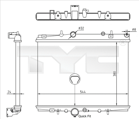 Radiator, engine cooling (726-0018-R)