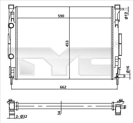 Radiator, engine cooling (728-0054)