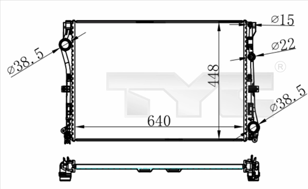 Radiator, engine cooling (721-0021)