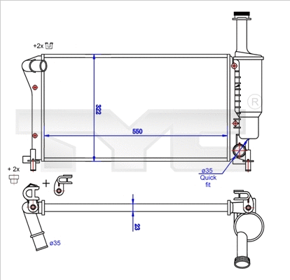 Radiator, engine cooling (709-0025-R)