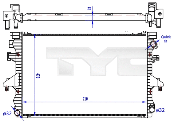 Radiator, engine cooling (737-0060-R)