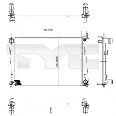 Radiator, engine cooling (710-0031)