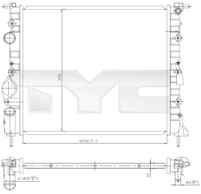 Radiator, engine cooling (728-0052)