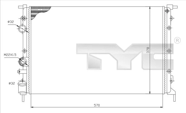 Radiator, engine cooling (728-0027)