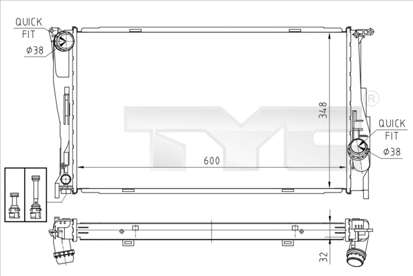 Radiator, engine cooling (703-0008)