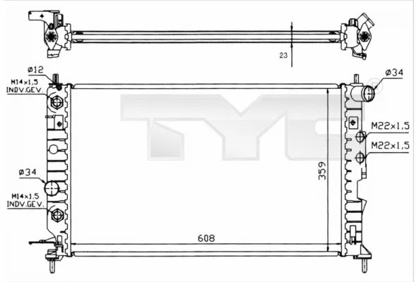 Radiator, engine cooling (725-0004-R)