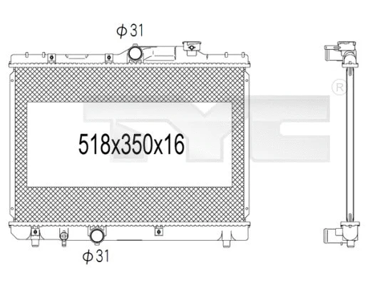 Radiator, engine cooling (736-1005)