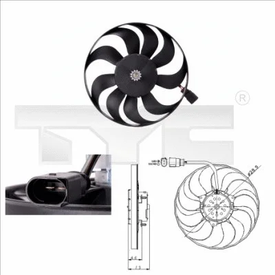 Fan, engine cooling (802-0001)