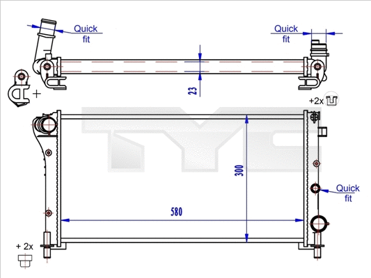 Radiator, engine cooling (709-0024-R)