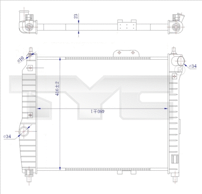 Radiator, engine cooling (706-0021-R)