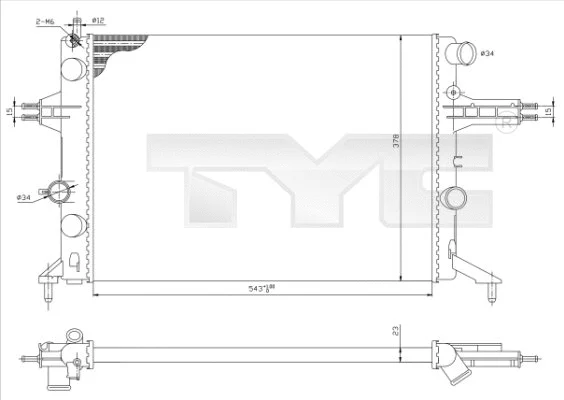Radiator, engine cooling (725-0021)