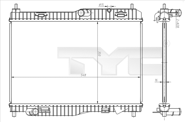 Radiator, engine cooling (710-0058)