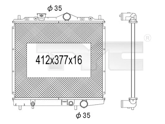 Radiator, engine cooling (723-1015)