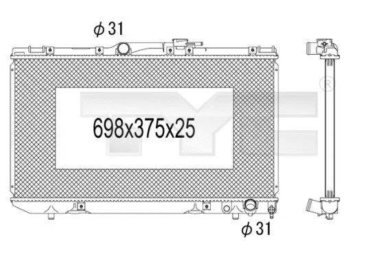 Radiator, engine cooling (736-1027)